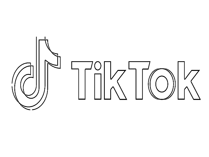 Kleurplaat Tiktok Logo Eenvoudige Tekeningen Foto Logo Kleurplaten